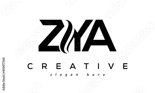 Letter ZYA creative logo design vector photo