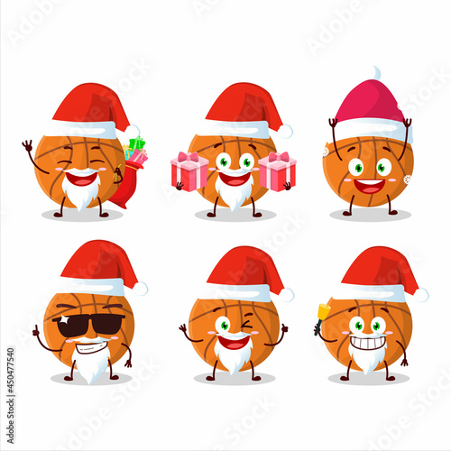 Santa Claus emoticons with basketball cartoon character