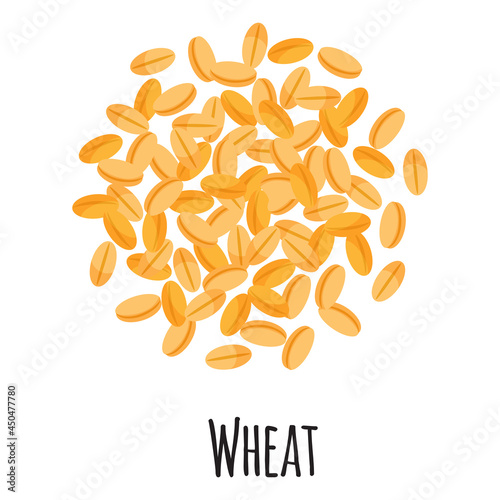 Wheat for template farmer market design, label and packing. Natural energy protein organic super food.