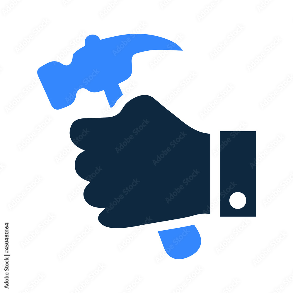 Hammer, repair, tool icon. Simple editable vector design isolated on a white background.
