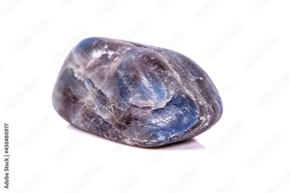 Macro mineral stone sapphire on white background Macro mineral stone sapphire on white background