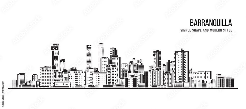 Cityscape Building Abstract Simple shape and modern style art Vector design - Barranquilla