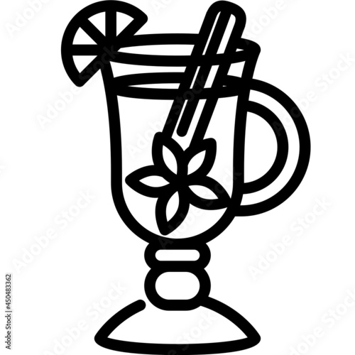 mulled wine line icon