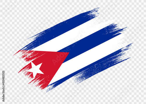 Cuba  flag with brush paint textured isolated  on png or transparent background,Symbol Cuba,template for banner,advertising ,promote, design,vector,top gold medal winner sport country