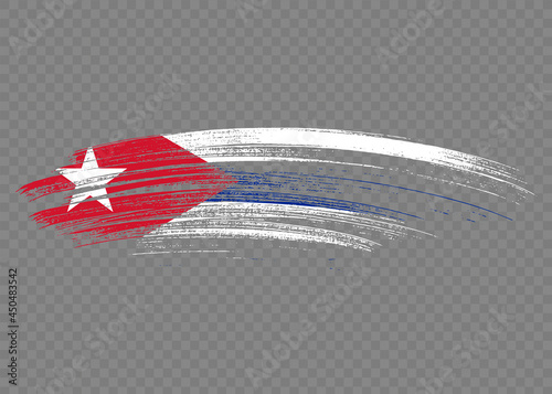 Cuba  flag with brush paint textured isolated  on png or transparent background,Symbol Cuba,template for banner,advertising ,promote, design,vector,top gold medal winner sport country