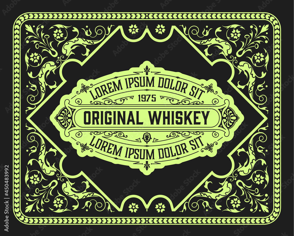 Obraz premium Whiskey label with old frames