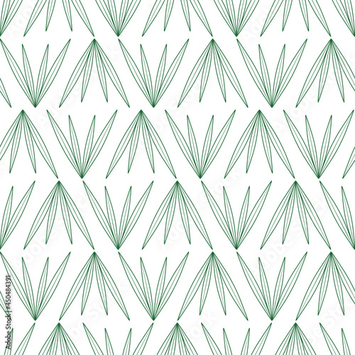 Leaves. Repeating vector pattern. Seamless floral ornament. Abstract background from green leaves. Isolated colorless background. Idea for web design  packaging  wallpaper  cover  textile.