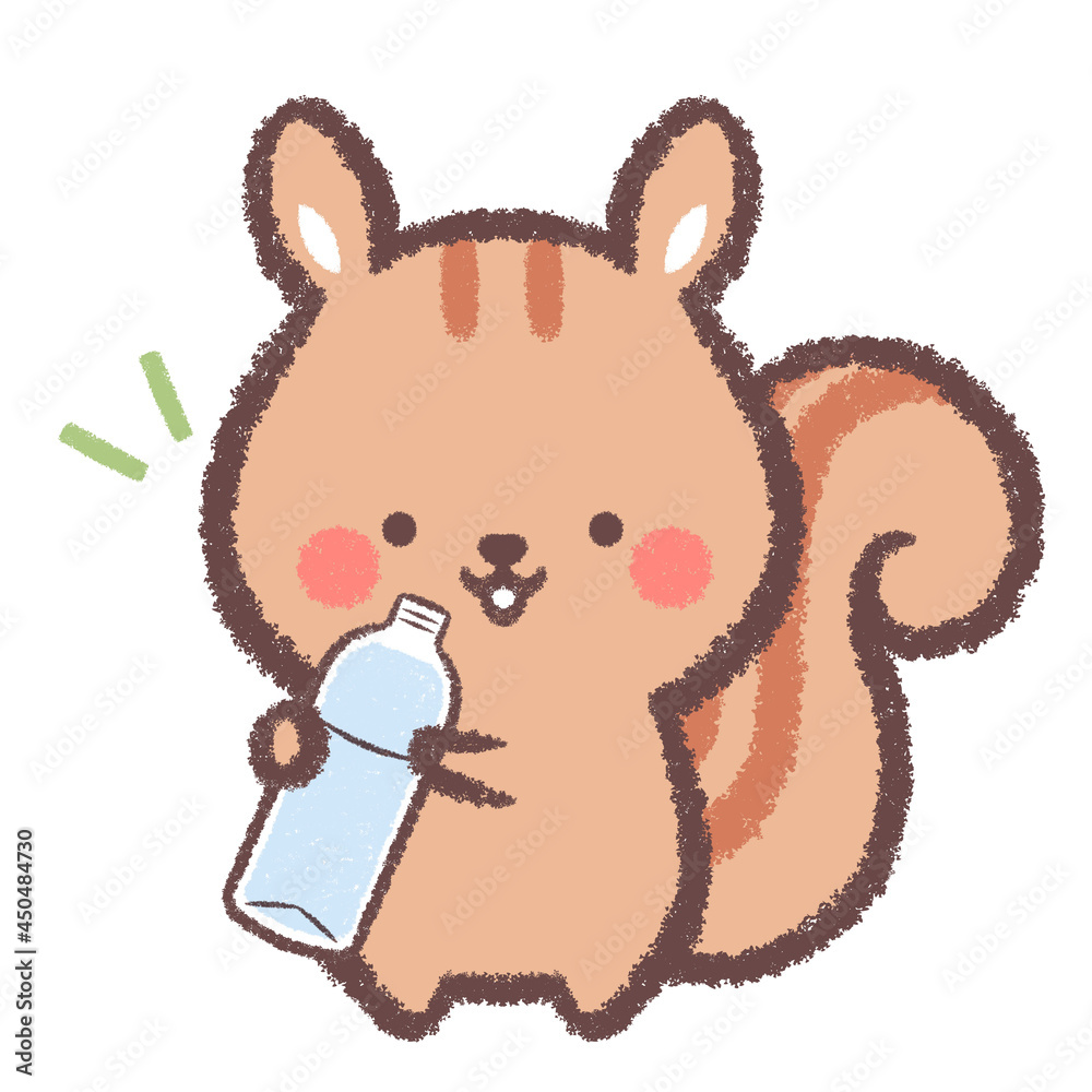 水分補給するリス 水分補給するリス