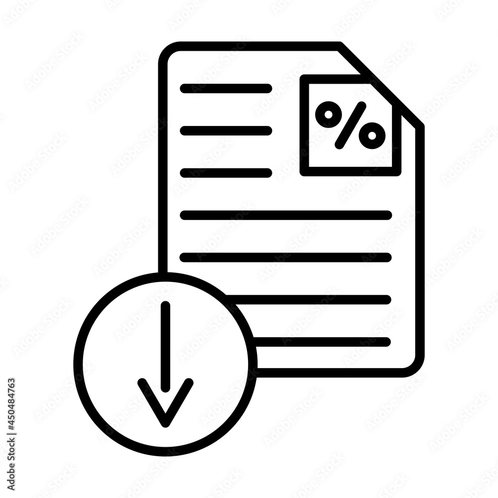 Interest Rate Vector Line Icon Design Interest Rate Vector Line Icon Design