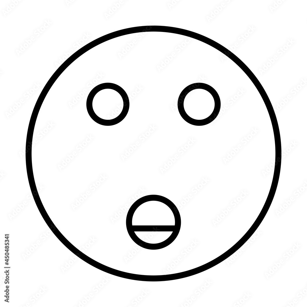 Shocking Smiley Face Vector Line Icon Design Shocking Smiley Face Vector Line Icon Design