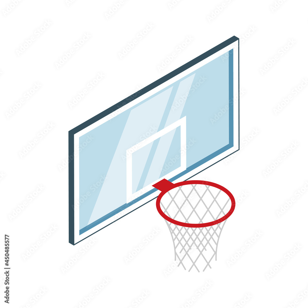 Isometric Basketball Basket