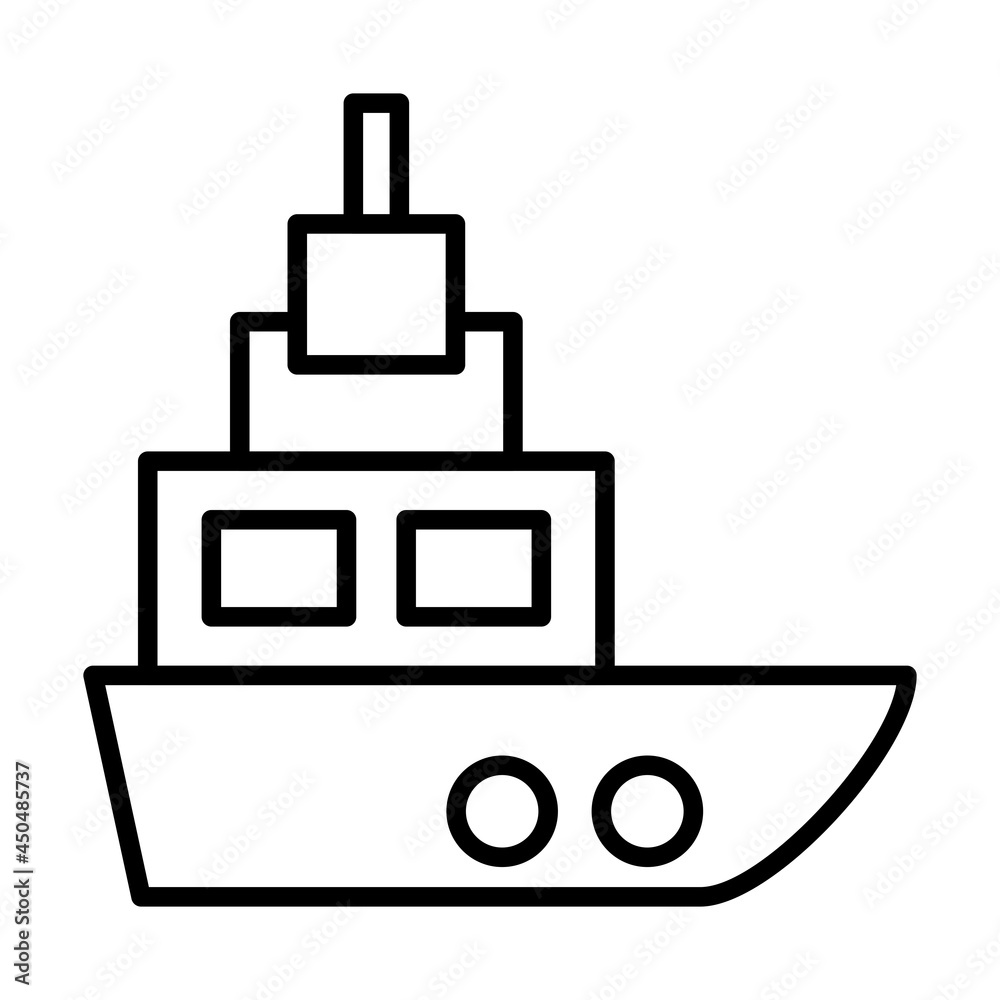 Ship Vector Line Icon Design Ship Vector Line Icon Design