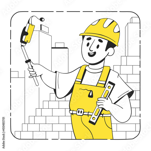 builder talk about the construction on camera