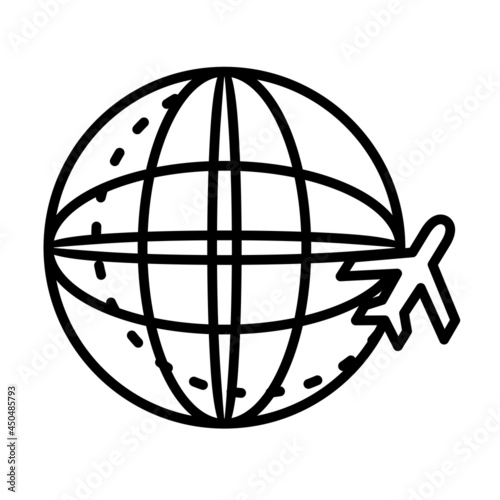 World Tour Vector Line Icon Design