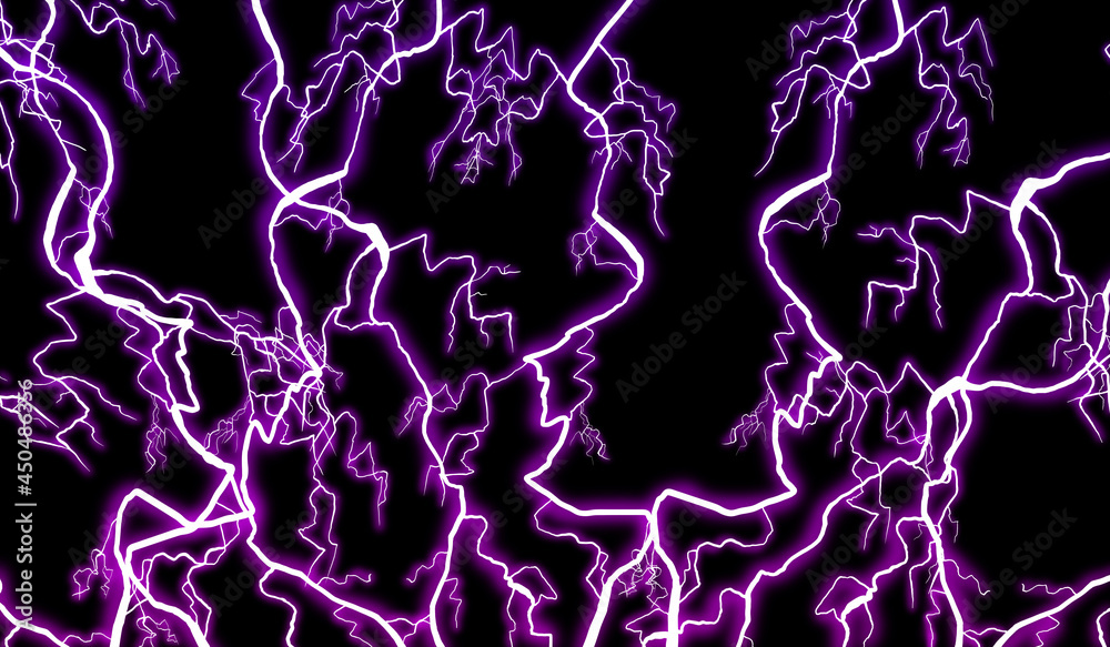 Purple lightning black background Stock Illustration | Adobe Stock
