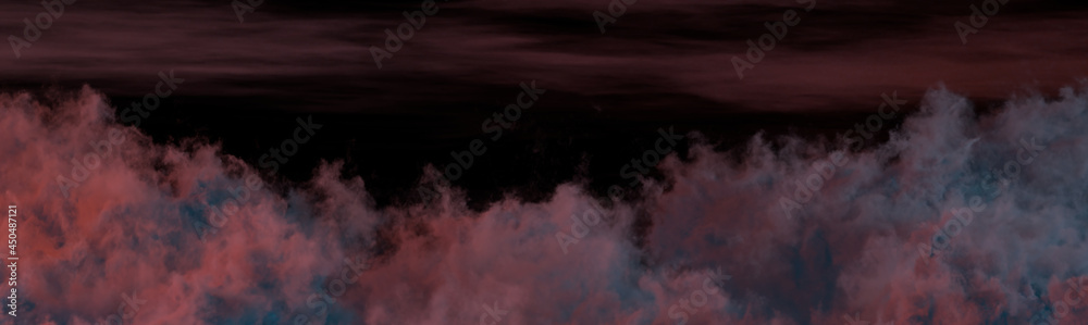 pretty panorama of cumulus clouds at night backdrop . conceptual nature 3D rendering