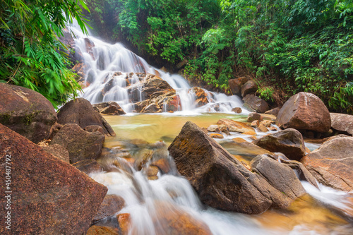 Deep forest of Waterfall on the rainy season the natural forest in Krating Waterfall at Chanthaburi, Thailand photo