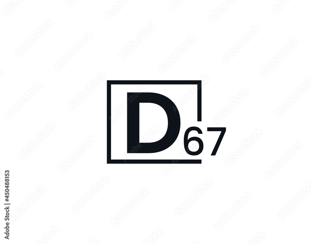 Obraz premium D67, 67D Initial letter logo