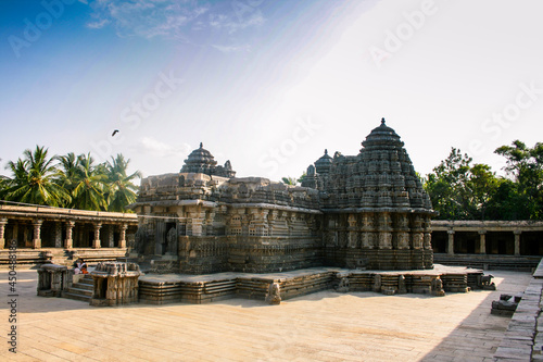 Consecrated in 1258 CE, ruins of 750 year old ancient Hindu Temple at Somnathpur, Mysore, Karnataka, India. Dedicated to Lord Vishnu temple is built in the Hoysala architecture photo