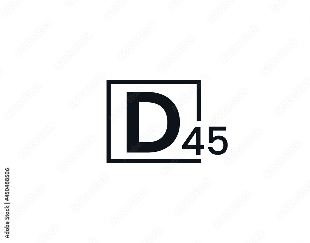 D45, 45D Initial letter logo D45, 45D Initial letter logo