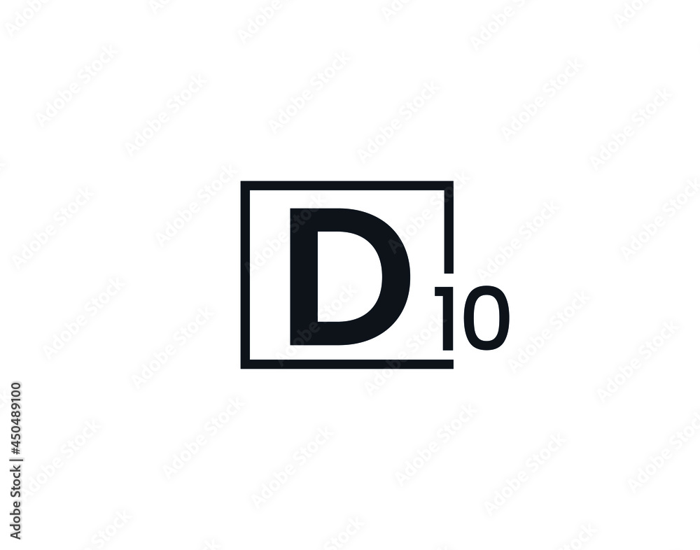 D10, 10D Initial letter logo D10, 10D Initial letter logo