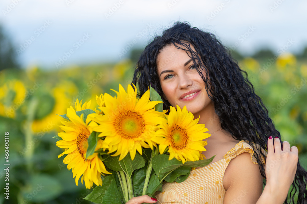 Portrait of a beautiful smiling dark-haired woman Portrait of a beautiful smiling dark-haired woman