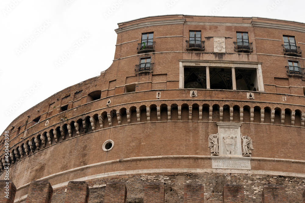 The Castel Sant Angelo or the Mausoleum of Hadrian in Rome