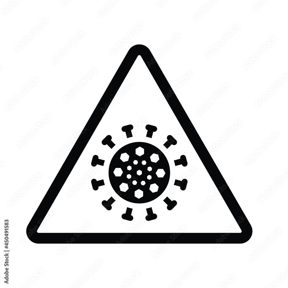 Warning, danger icon. Black vector graphics. Warning, danger icon. Black vector graphics.
