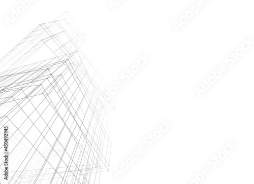 Fototapeta Naklejka Na Ścianę i Meble -  abstract architectural drawing 3d  illustration