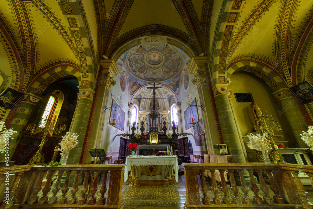 Sant Antonio Abate, gothic church at Mombaruzzo, Monferrato, Italy