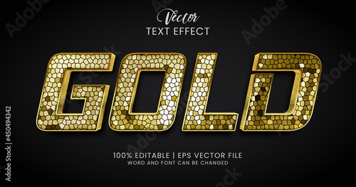 Gold text, stained glass text effect style