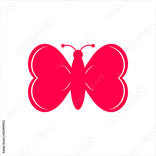 Heart butterfly. Vector logo and icon. Illustration on white empty background. 