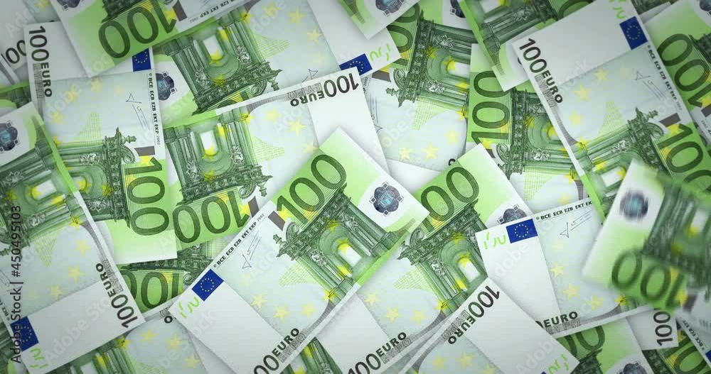 Euro growing pile of money. EUR banknotes loop rotaring. Seamless and looped background concept of finance, economy crisis, inflation and business in Europe.
Euro growing pile of money. EUR banknotes loop rotaring. Seamless and looped background concept of finance, economy crisis, inflation and business in Europe.
