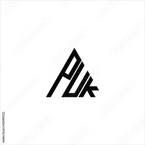 PUK letter logo creative design. PUK unique design