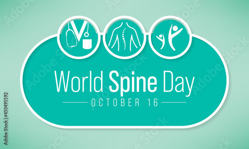 World Spine day is observed every year on September 16, is body's central support structure. It keeps us upright and connects the different parts of our skeleton to each other. Vector illustration