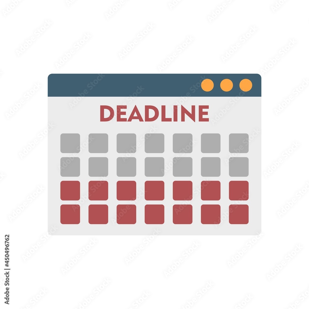Deadline icon flat isolated vector Deadline icon flat isolated vector