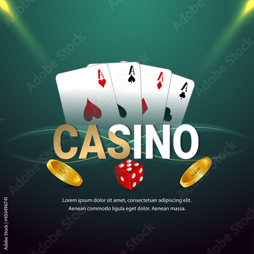 Casino vip luxury gambling game with chips, cards and dice