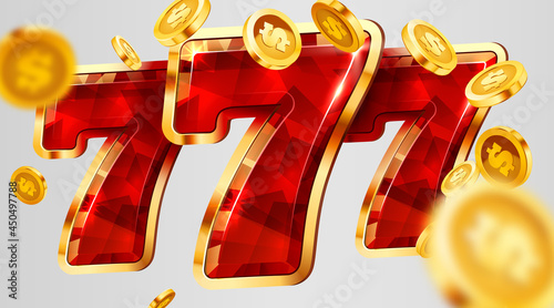 Slot machine wins the jackpot. 777 Big win concept. Casino jackpot.