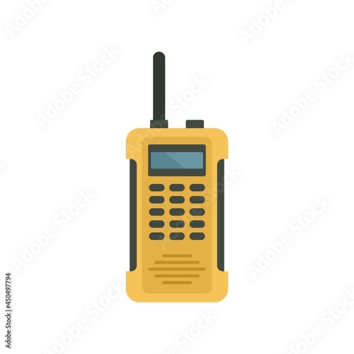 Walkie talkie distance icon flat isolated vector