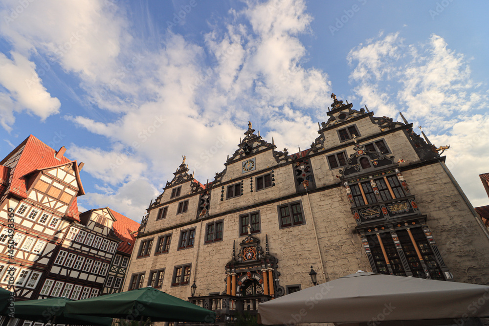 Romantisches Hann. Münden; Marktplatz mit Rathaus