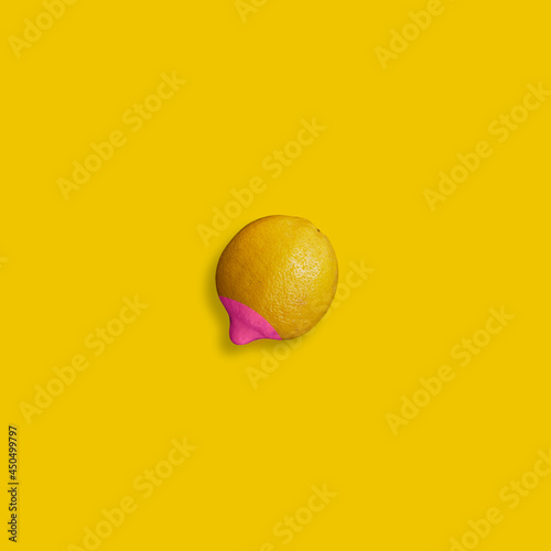 A lemon representing breast cancer awareness