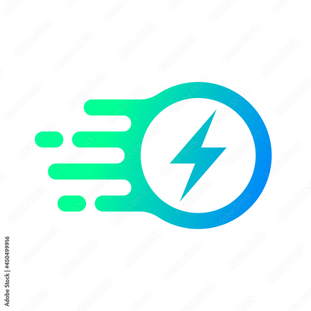 Lightning electric fast charge icon, Power charging energy concept, Isolated on white background, Vector illustration Lightning electric fast charge icon, Power charging energy concept, Isolated on white background, Vector illustration