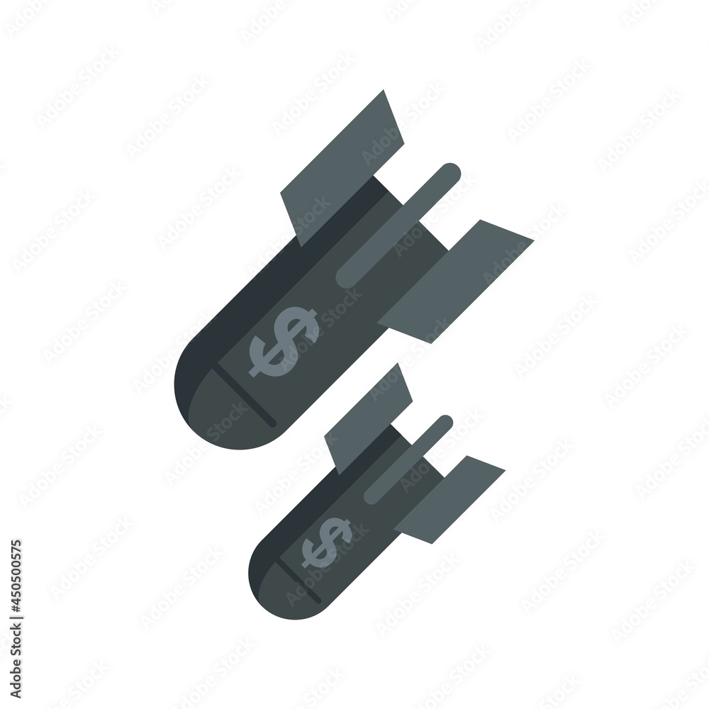 Rockets trade war icon flat isolated vector Rockets trade war icon flat isolated vector