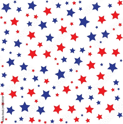 Colorful geometric stars background. Abstract pattern background. Shapes pattern. Colorful wrapping paper. USA Independence Day. Seamless Pattern  USA Flag. American stars flag.