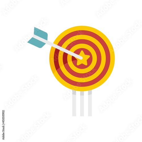 Target reputation icon flat isolated vector