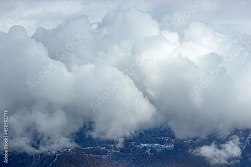 Лыжно-биатлонный комплекс «Лаура» под грандиозными облаками