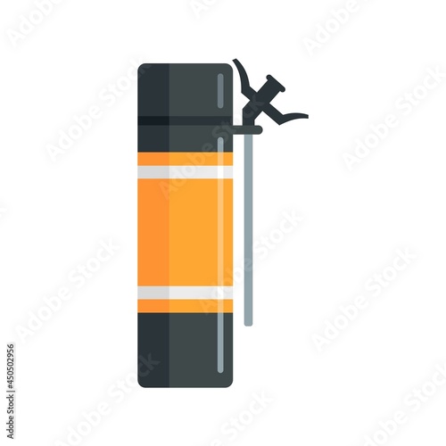 Repair polyurethane foam bottle icon flat isolated vector