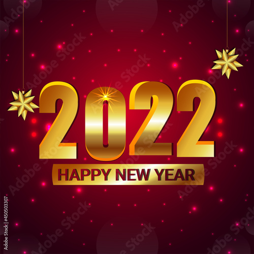 Creative 2022 happy new year invitation greeting card with creative background