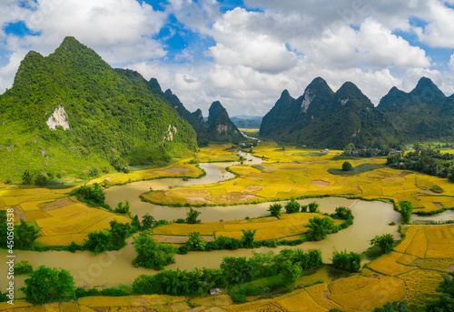 landscape with mountains and river © vietlinhphoto