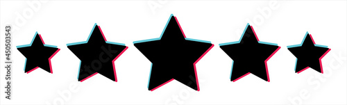 5 stars 3d. Five stars rating isolated on white background. Vector illustration.